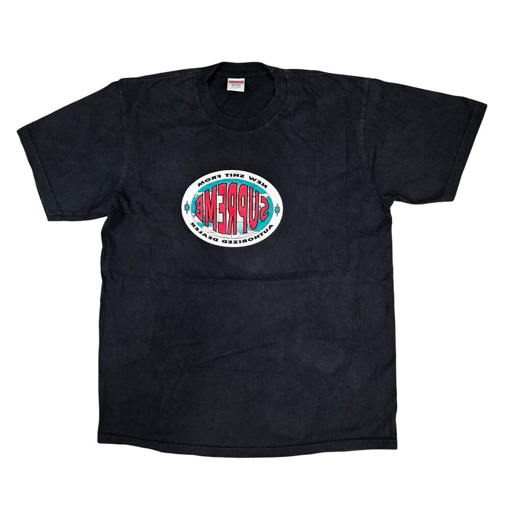 SUPREME AUTHENTIC MEN'S “AUTHORIZED DEALER” "WORE THIS NEW" TEE – SIZE L – BLACK